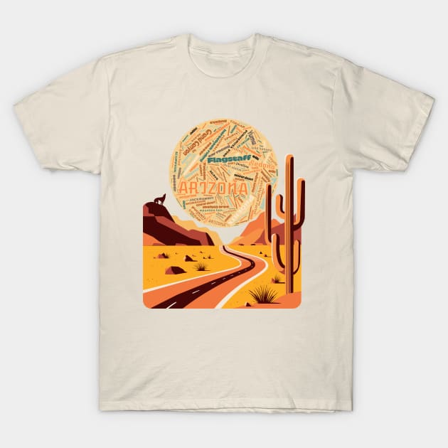 Arizona Landscape Word Art T-Shirt by 2HivelysArt